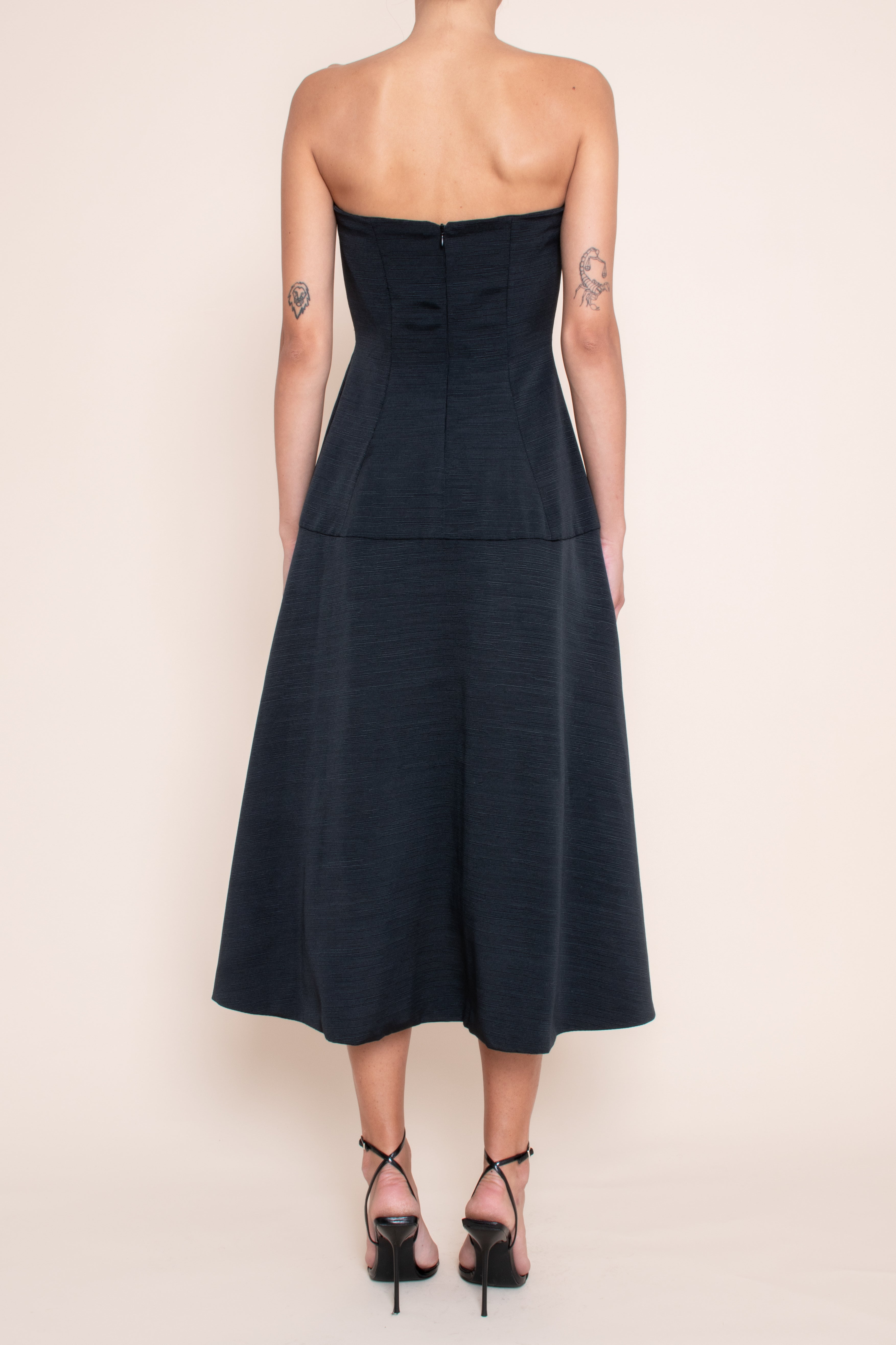 Abito bustier in ottoman