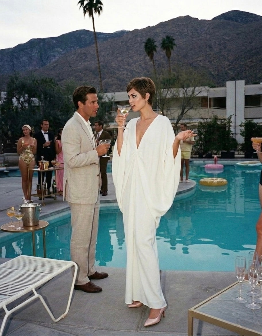 Kaftan draped dress