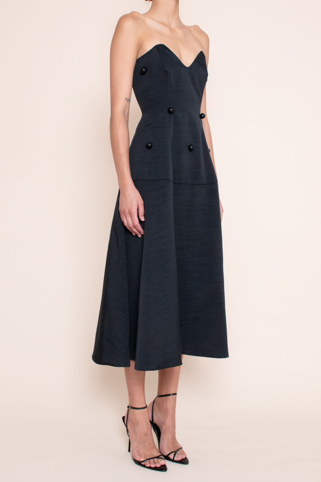 Abito bustier in ottoman