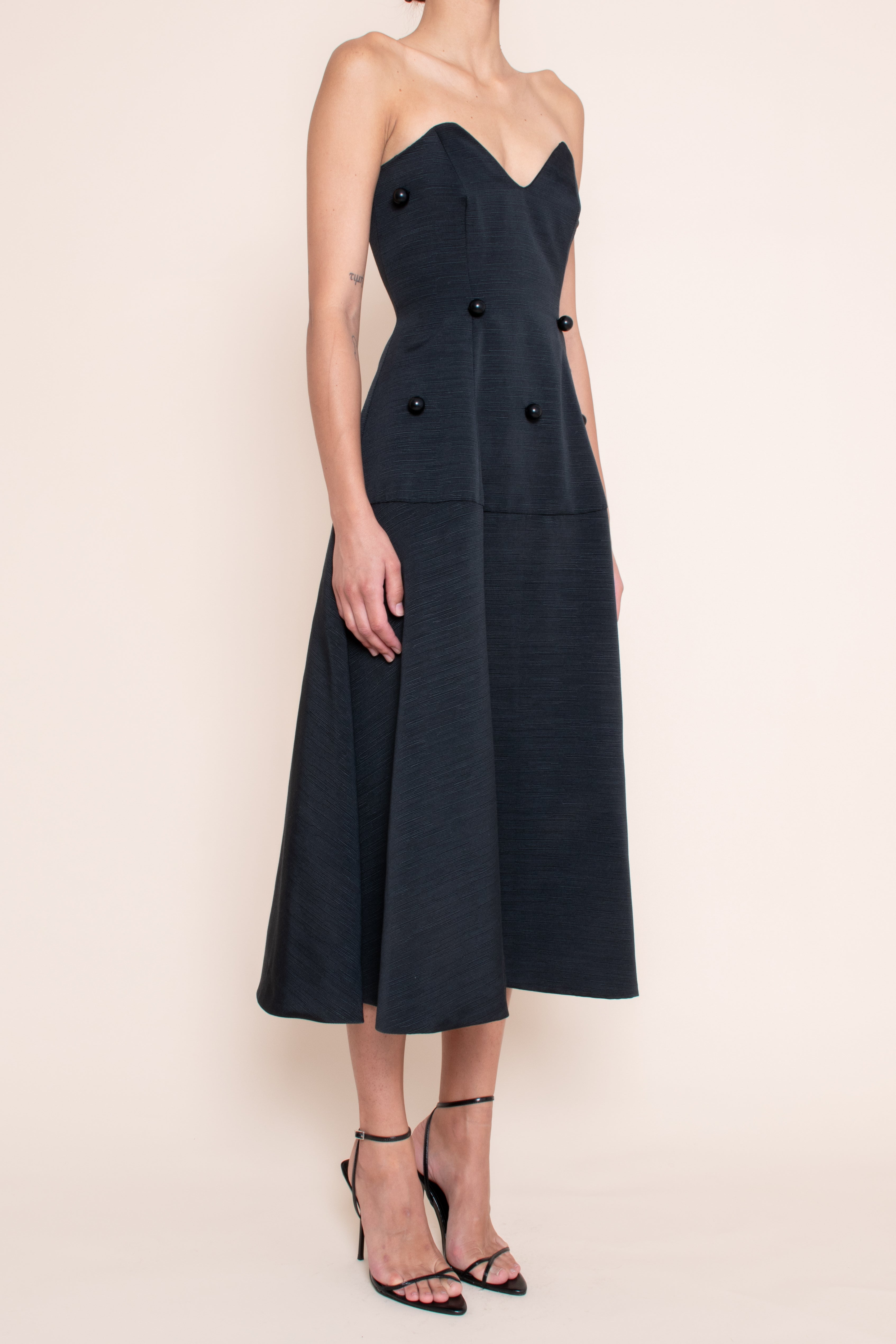 Abito bustier in ottoman