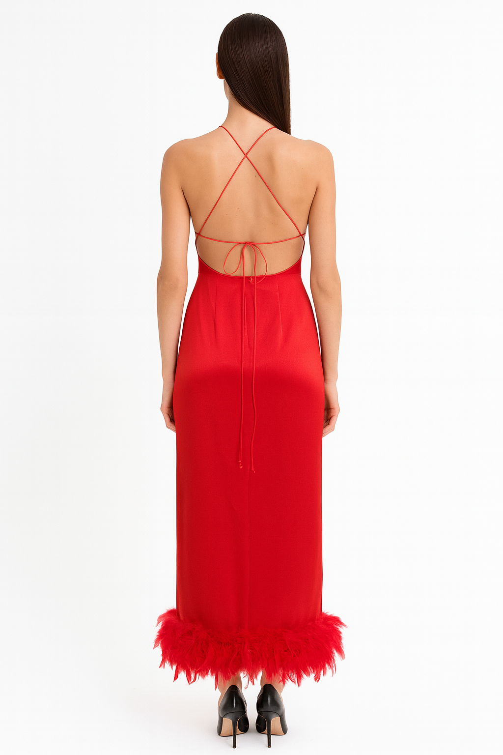 Pezzo unico - Abito midi con piume