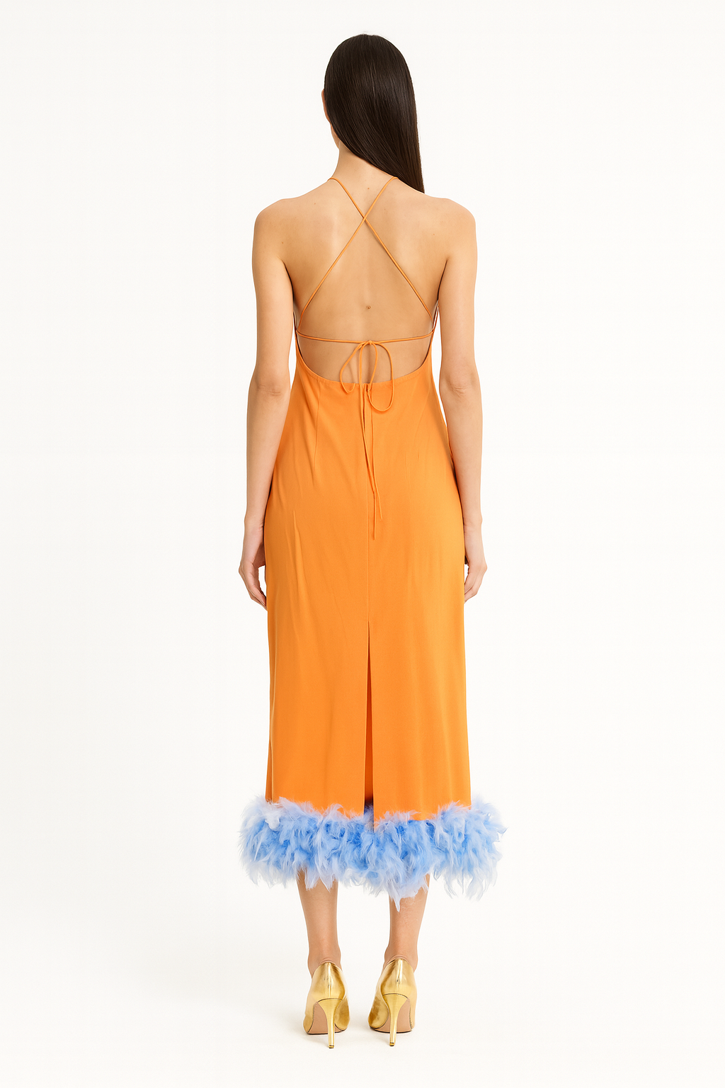 Pezzo unico - Abito midi con piume