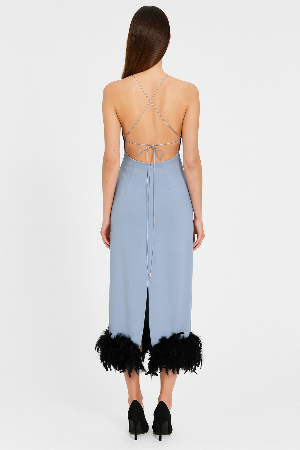 Pezzo unico - Abito midi con piume
