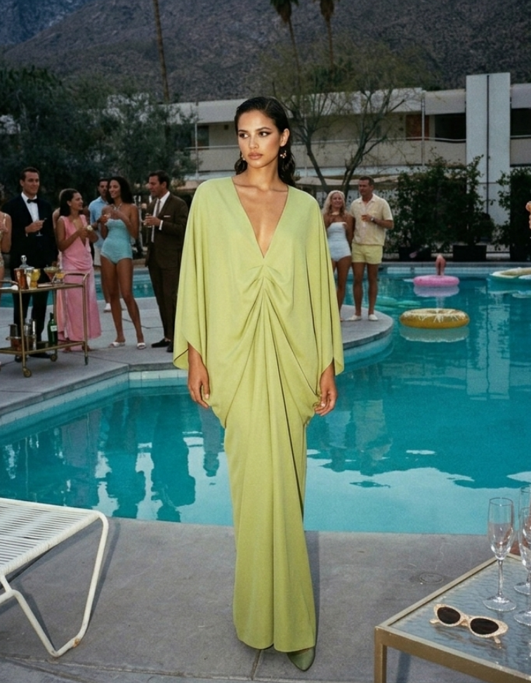 Kaftan draped dress